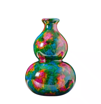 Taiwan Seven-Color Jade Treasure Gourd, Wealth Bowl, Luck-Transferring Ball Ornament for Living Room Flower Arrangement, Chinese Style Business Gift