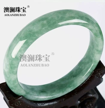 Xilianlian Natural Guizhou Emerald Floating Flower Bracelet Women's Jade-Colored Bangle Chinese Traditional Round Green Jade