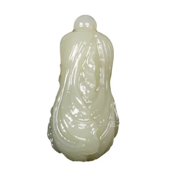 Manufacturer Afghan Jade Cabbage Pendant Green-White Jade Hundred Wealth Ornament Handheld Piece Women's Style Live Stream Source