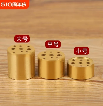 Brass Nine-Hole Stick Incense Holder Stand Multi-Hole Household Incense Burner Tray Small Incense Holder for Buddha Worship Three-Stick Gourd