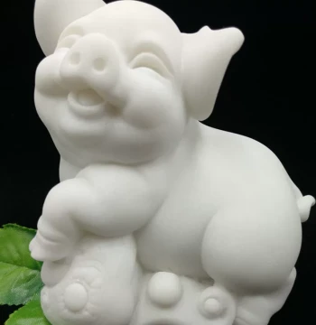Twelve Zodiac Pig White Marble Dazu Rock Carving Stone Art Gift Study Office Ornament Home Decoration