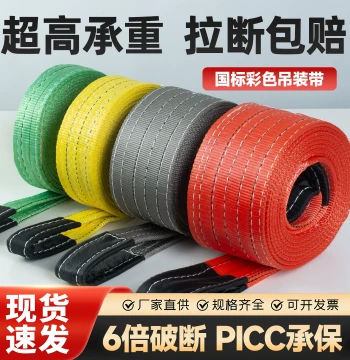 Lifting Sling, Crane Lifting Belt, National Standard Industrial Flat High-Strength Polyester Colorful Double-Loop 3-Ton 5-Ton Crane Rope