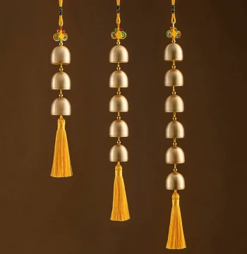 Creative Chinese Style Pure Brass Bell Wind Chime Hanging Ornament, Main Door Home Decor, Indoor Shop Pendant, 2026 New Arrival