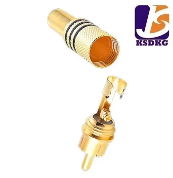 Gold-Plated RCA Male Connectors - All-Metal AV Plugs for Soldering Audio/Video Cables