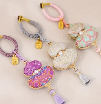 Famous Song Brocade Gourd Ornament Kit: Handmade DIY Material Set for Double-Sided Gourd Car Hanging Decorations and Creative Gifts