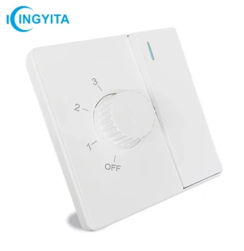 Ceiling Fan Light Dedicated Speed Control Switch, Universal Wall-Mounted 3-Speed AC Dimmer for Fan Lights