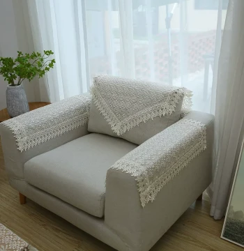 Fashionable Embroidered Water-Soluble Lace Edge Sofa Towel, Sofa Cover Cloth, Armrest Towel, Tablecloth Direct Sale Minimalist Style