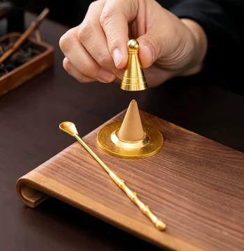 Brass Alloy Cone Incense Mold Tower Incense Traditional Method Incense Powder Handmade Incense Seal Incense Ceremony Beginner Supplies Rubbing Tools
