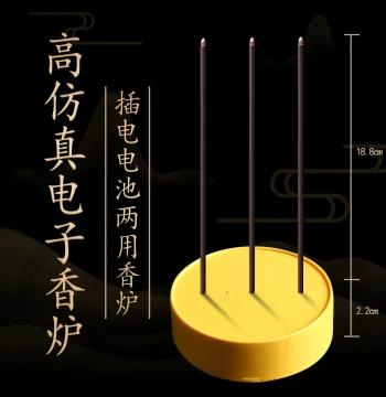 Yijingxinda Plug-in Electronic Incense Burner Household High-Simulation Round Aromatherapy Furnace Portable Smokeless Odorless Electronic Incense
