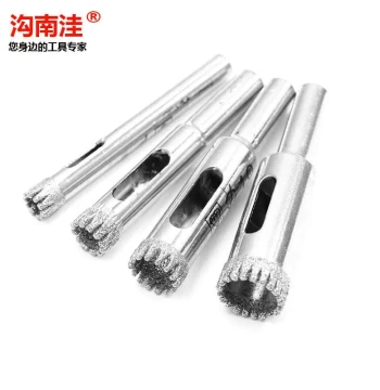Toothed Full Porcelain Tile Drill Bit Hole Saw for Rock Slab, Marble, Ceramic, Glass; 6mm Hole Positioning Tool