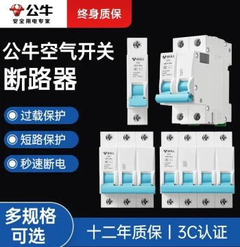 BULL Household Air Switch Circuit Breaker, 63A 1P/2P/3P, 100A Molded Case Miniature Main Switch