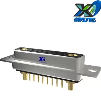 D-SUB Connector Straight Plug Board-Mount Gold-Plated Solid Core Male/Female Head 17W2 Black Glue High Current Connector