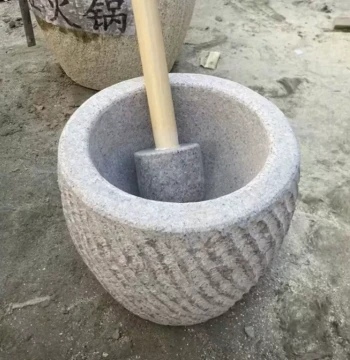 Stone Mortar and Pestle for Pounding Glutinous Rice Cakes, Traditional Chili Grinding and Cake Making Tool, New Rural Style Mortar on Sale
