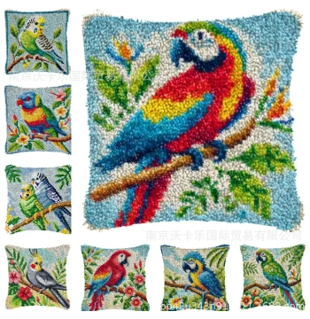 DIY Irregular Animal Pillow Latch Hook Kit Segment Embroidery Handmade Cushion Yarn Embroidery with Material Kit Included