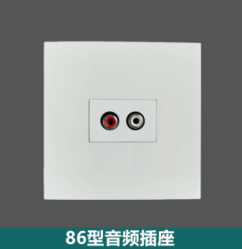 Type 86 Dual Audio Single Port Red/White AV Solder-Free RCA Dual-Hole Lotus Audio Socket Multimedia Panel