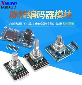 Rotary Encoder Module with Display - 360° Encoding, Potentiometer, Digital Pulse Output, Long/Short Shaft