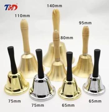 Metal Hand Bell for Class, Calling, Live Streaming, Early Education, Copper Bell, Restaurant Service Bell with Clear Sound