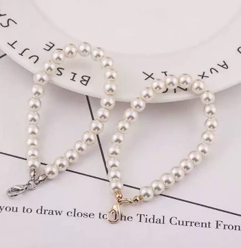 DIY Imitation Pearl Short Chains for Bags, Pearl Chain Accessories, Pom-Pom Phone Case Keychain Pendants, Handmade DIY Wholesale