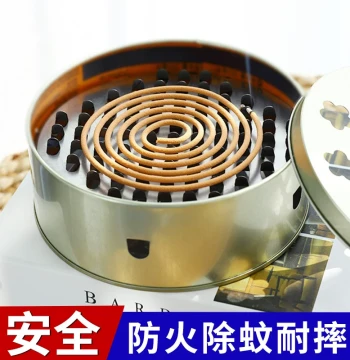 Creative Mosquito Coil Box Tray Rack Household Sandalwood Box Safety Lid Portable Fireproof Ash Catcher Mosquito Coil Stand