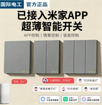 Ultra-Thin Smart Switch Panel Mesh2.0 Whole House Dual Control Mobile Voice Remote Control Connected to Mi Home APP
