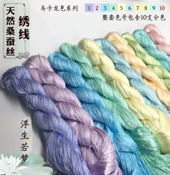 New Arrival Silkworm Baby Dreamy Color Macaron Color Wrapped Flower Velvet Flower Su Embroidery Hand-Embroidered Silk Thread
