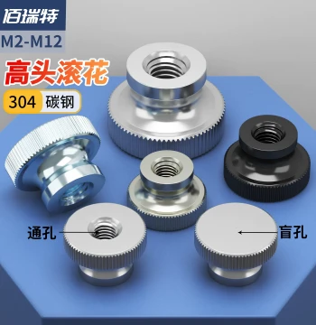 Stainless Steel Galvanized Nickel-Plated High-Head Knurled Nuts for Through/Blind Holes, Hand-Tightening Caps M3 M4 M5 M6-M12