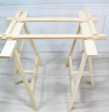 Solid Wood Su Embroidery Frame, Handmade Embroidery Hoop Stand for Cross-Stitch DIY, Desktop Embroidery Stool and Frame