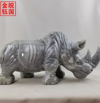 Yuxiniu Premium Large Natural Jade Carving of Bull for Business Prosperity, High-End Gift Craft Ornament