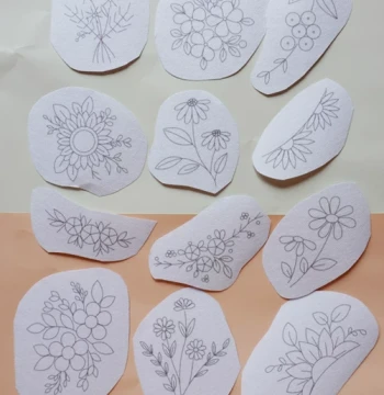 Embroidery Pattern Transfer Paper Clothing Embroidery Sticker Embroidery DIY Craft Printed Water-Soluble Embroidery Patch for Sweaters