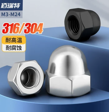 304/316 Stainless Steel Acorn Nuts, Left-Hand Thread Imperial Decorative Cap Nuts, 201 Fine Thread M3-M24