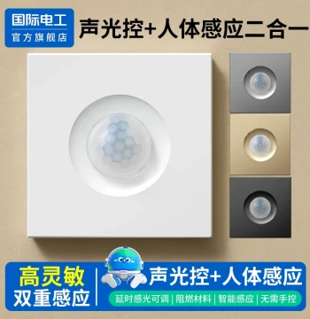 Sound & Light Control Switch with Human Body Induction, 220V Stairwell Delay Panel