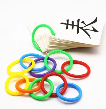 Flashcard Storage Ring Word Card Colorful Plastic Loose-Leaf Ring Book Ring Detachable Card Buckle Open Ring Journal Buckle