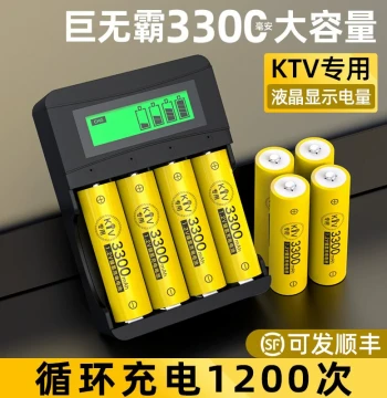 Delipow Rechargeable Battery AA High Capacity Microphone KTV Mic Universal Charger Kit Compatible with AA and AAA