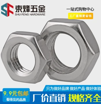 304 Stainless Steel Fine Thread Thin Nut Hex Fine Thread Nut Cap M8 M10*1 M12 M14 M16 M18 M22 M24*1.5
