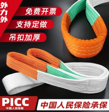 National Standard Thickened Industrial Flat Lifting Sling for Cranes, Capacities 2T/3T/5T/10T/15T, Lengths 3/4/6/8/10 Meters for Heavy Lifting