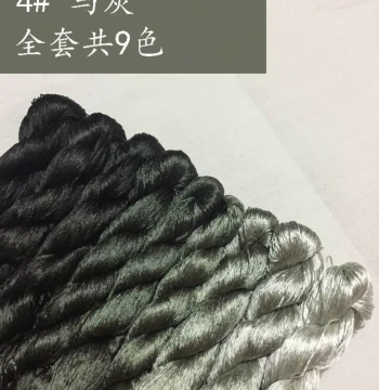 No. 4 Large Spool Gray Series Horse Gray Real Silk Embroidery Thread, Mulberry Silk Thread for Su Embroidery, Common Colors by Canbaobao