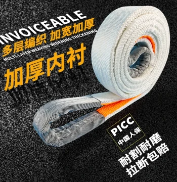 Lifting Sling for Cranes, Engineering Hoist Straps for 2/3 Ton to 10 Ton, Forklift National Standard Flat Industrial Webbing Rope