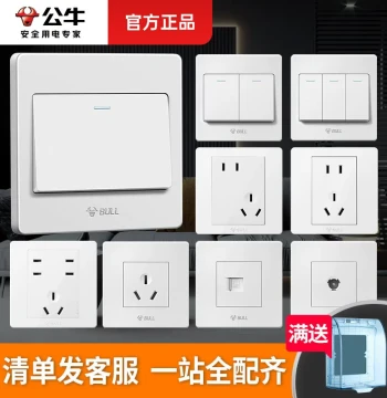 Bull Switch Panel: Household Single/Double Control Light Switches for Bedside or General Use - 1-Gang to 4-Gang Options