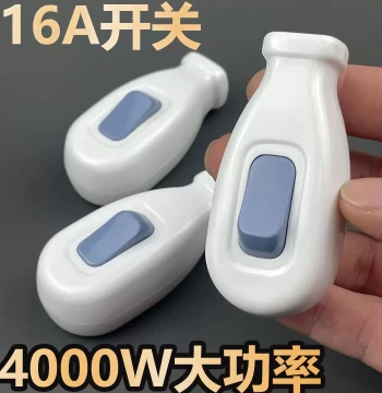 Rocker Switch 16A High Power 4000W Single Control Switch White Button Power Switch Pure Copper Wiring Universal