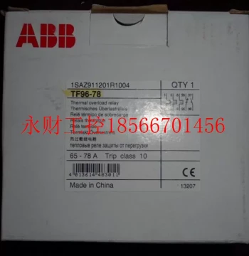 Negotiable Price: Brand New Original ABB TF Series Thermal Overload Relay, TF96-78; 10140887￥