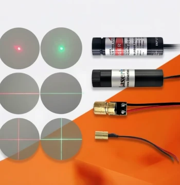 Red/Green Laser Head Industrial Module for Dot, Line, and Crosshair Patterns, Compact Infrared Linear Positioner