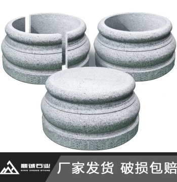 Granite Column Base Stone Pedestal for Wood Columns, Decorative Hollow or Solid Carved Old Stone