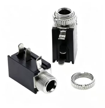PJ-316 Headphone Socket 3.5MM Audio/Video Socket PJ-316M Metal Head with Screw Thread 3-Pin Mono