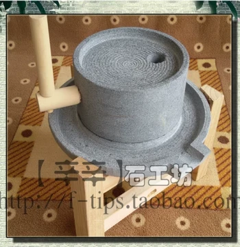 Anqing Traditional Handcrafted Small Green Stone Mill, Household Stone Grinder for Flour & Soy Milk, Manual Push Mill for Kindergartens & Leisure