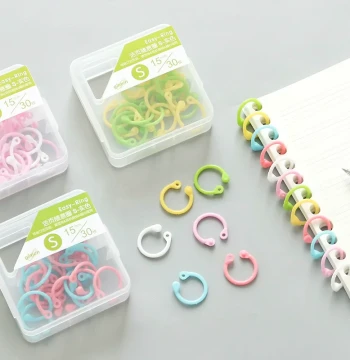 Nijia Stationery Loose-Leaf Binder Ring Open Circle Loose-Leaf Paper Fastener Clip Card Binding Ring Punch Hole Loose-Leaf Ring