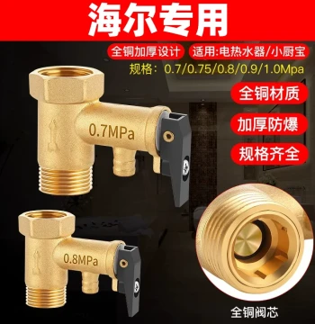 Universal Full Copper Safety Relief Valve and Check Valve for Haier Electric Water Heaters and Small Kitchen Water Heaters