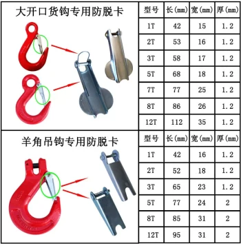 Ram's Horn Hook Latch - Large Opening Cargo Hook with Anti-Drop Safety Clip and Insurance Buckle for Lifting Accessories