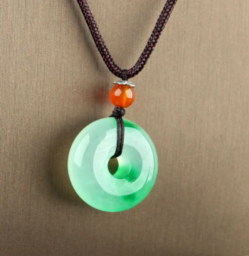 Myanmar Natural Jade Peace Buckle Pendant Grade A Raw Ore Jade Necklace Floating Flower Round Jade Pendant Guanyin Buddha Hanging Ornament
