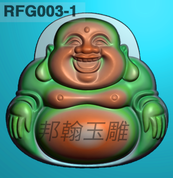 New Formal Style Maitreya Buddha Jade Computer Engraving Design 03, Laughing Buddha, Big-Belly Sitting Buddha Pendant, Precision Carving Pattern