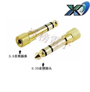 6.35mm Audio Plug Adapter to 3.5mm Jack, 6.35mm Male to 3.5mm Female Audio Connector